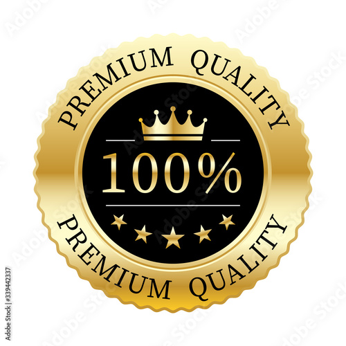 100% premium quality crown 5 stars gold metallic badge