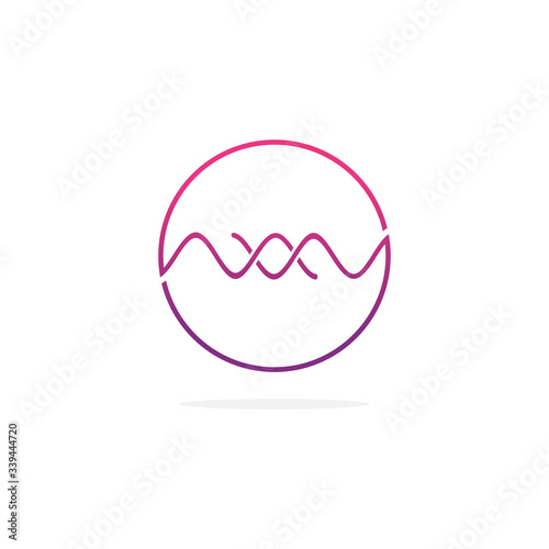 Audio wave logo concept, Multimedia Technology themed, Abstract Shape