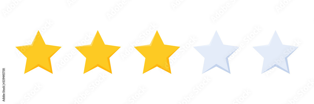 three stars rating button for experience reviews on application or website ,stars rating icon vector three stars rating button for experience reviews on application or website ,stars rating icon vector