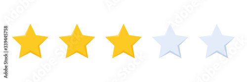 three stars rating button for experience reviews on application or website  stars rating icon vector