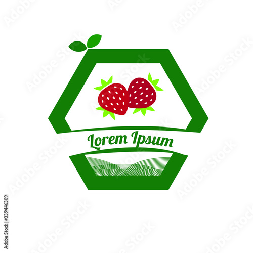 Strawberry logo icon. Modern vector illustration of Strawberry. Fruit a sweet dessert concept. The emblem of berry fruit