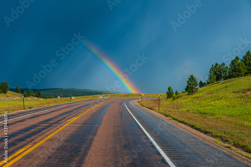 rainbow in the road