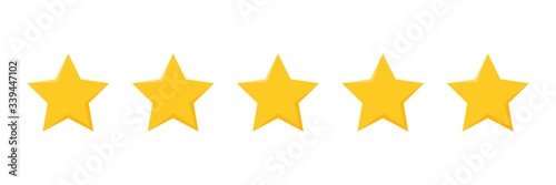 five stars rating button for experience reviews on application or website  stars rating icon vector