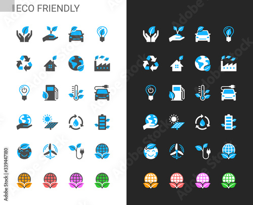 Eco friendly icons light and dark theme. 48x48 Pixel perfect.