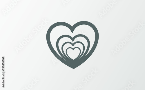 Abstract hearts Logo design vector template linear style. Stock Vector illustration isolated on white background.