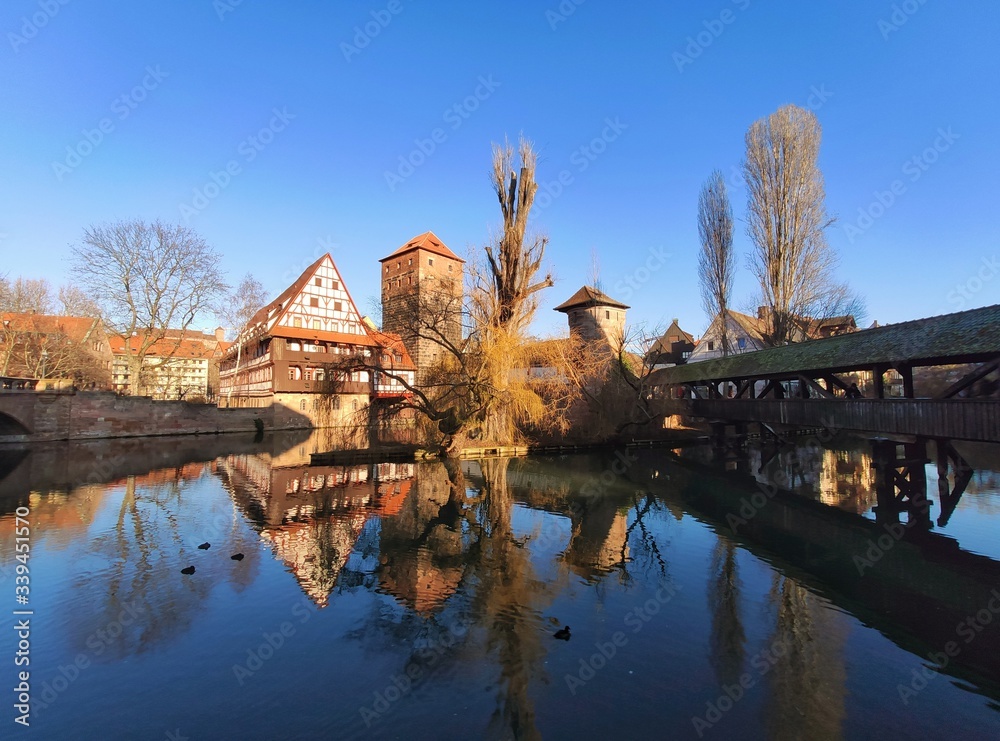 Fototapeta premium Historic old town of Nuremberg in Franconia