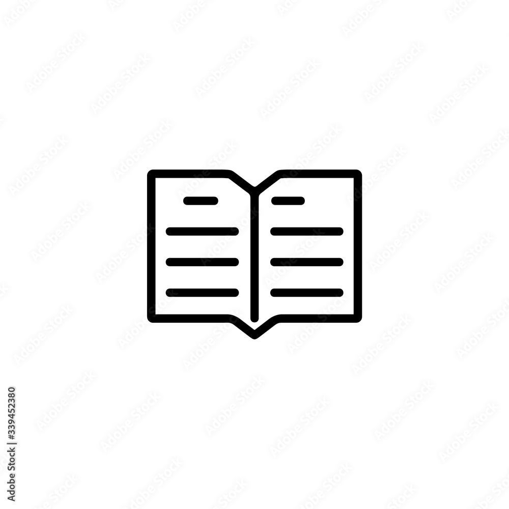 Open book icon isolated on white background
