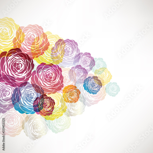 background illustration of Camellia decorations