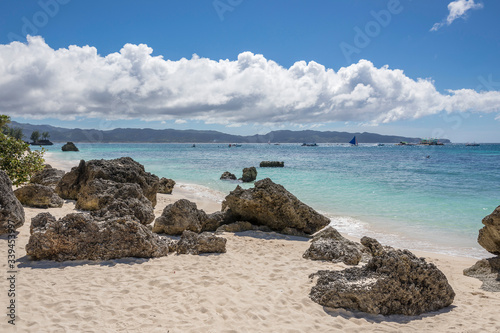 White Beach and Rock, Boracay island, Philippines.