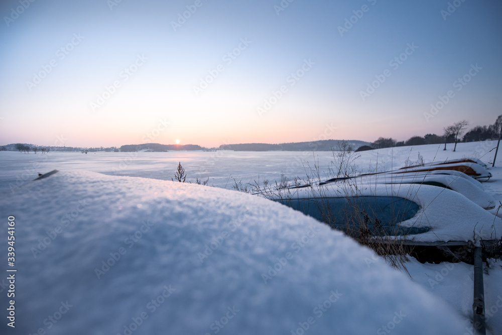 winter landscape with snow