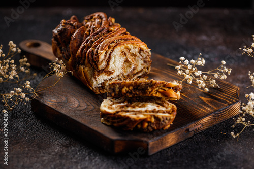 Swirl brioche or traditional Polish babka cake