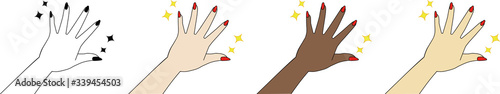 Hands with beautifully painted nail polish　綺麗にマニキュアを塗った手
