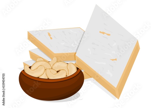 Kaju katli indian Sweets Vector