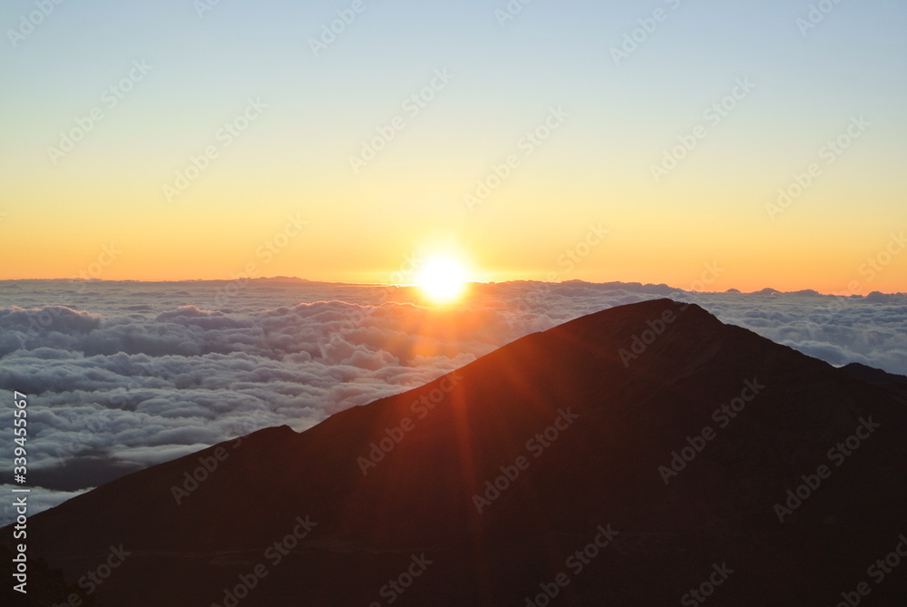Hawaiian volcano sunset