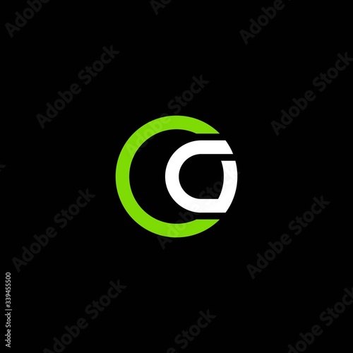 simple typography Cg circle vector logo photo