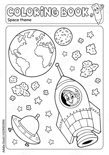 Coloring book space theme 3