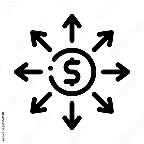 money prevalence everywhere icon vector. money prevalence everywhere sign. isolated contour symbol illustration photo