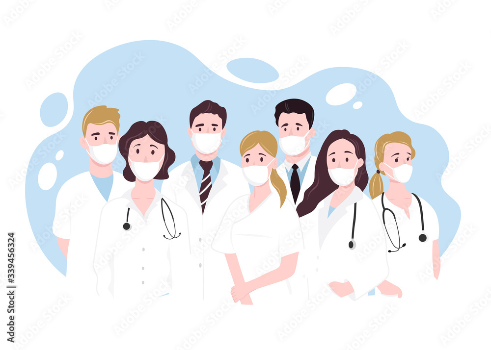 Thank you brave healthcare working in the hospitals and fighting the coronavirus outbreak. Vector illustration Thank you brave healthcare working in the hospitals and fighting the coronavirus outbreak. Vector illustration