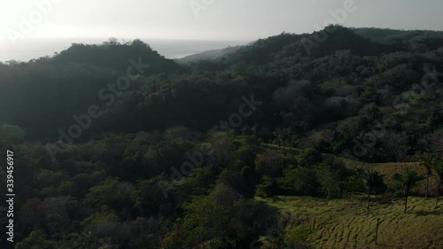 Evergreen Forest Of Costa Rica On A Sunny Summer Day.-  aerial shot photo