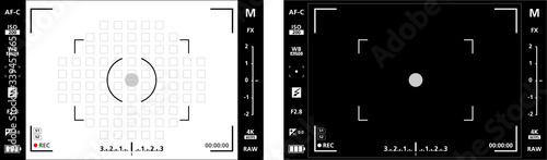 VECTOR Editable, Photo camera viewfinders. Photography UI. All function.