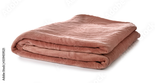 Soft blanket on white background