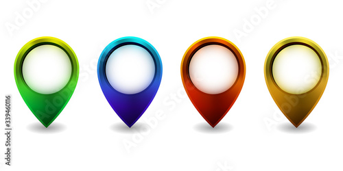 Free Download Set of bright map pointer icon isolated on white - GFXLoad