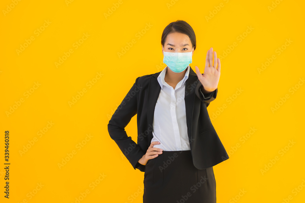 Portrait beautiful young asian woman wear mask for protect covid19 Portrait beautiful young asian woman wear mask for protect covid19