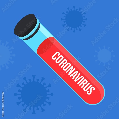 coronavirus covid-19 outbreak in many countries and docotors or scientist trying to making vaccine for destroy coronavirus  with blue viruses background vector illustration in flat style, photo