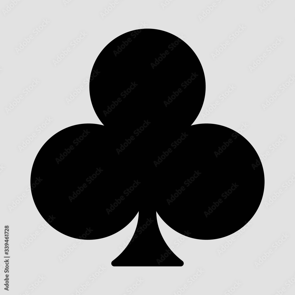 Vector high quality illustration of the french playing cards suit of Clubs black symbol isolated on white background - Trefoil clover graphic representation Vector high quality illustration of the french playing cards suit of Clubs black symbol isolated on white background - Trefoil clover graphic representation
