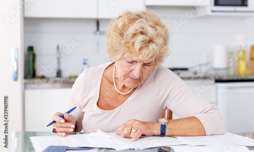 Woman put in order documents