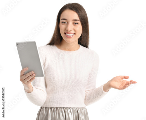 Beautiful young woman with ...