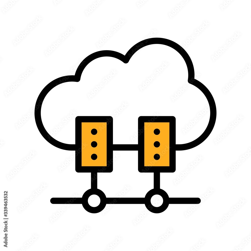 telework or telecommuting related cloud servers vector with editable stroke, telework or telecommuting related cloud servers vector with editable stroke,