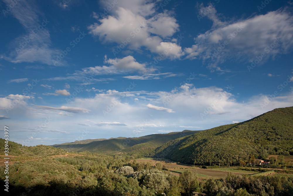 Languedoc France. Mountains and clouds