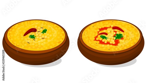 Dal fry,Dal tadka Indian Food Vector