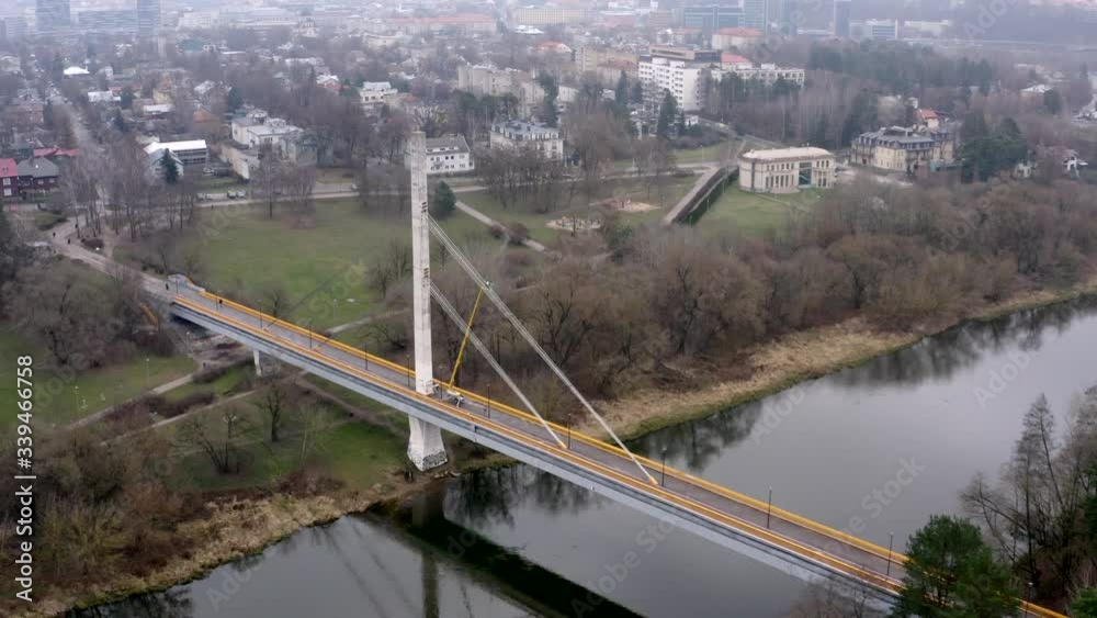 View of bridge over the river. View of bridge over the river.