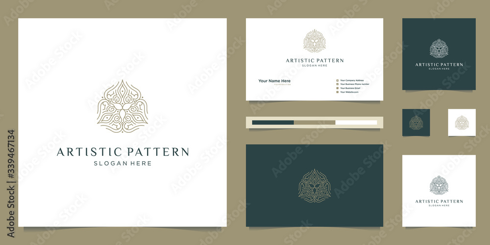 geometric lines artistic patterns logo design vector and business cards. geometric lines artistic patterns logo design vector and business cards.
