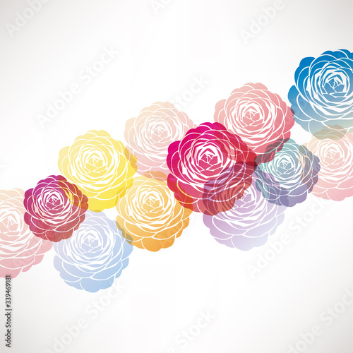 background illustration of Camellia decorations