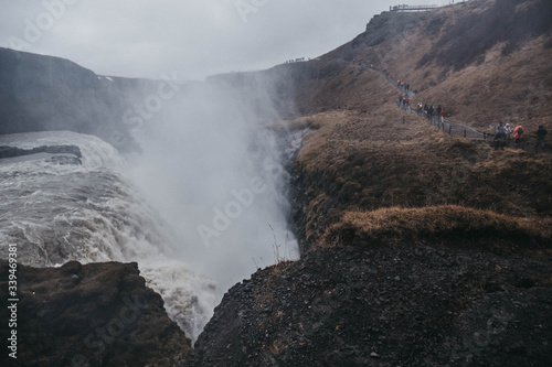 Gullfoss waterfall view in Iceland.