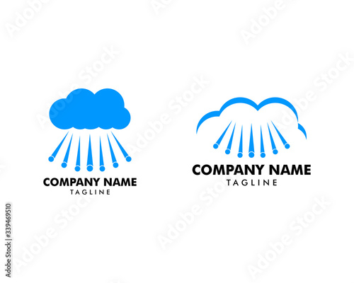 Set of Cloud Hail Logo Vector Icon