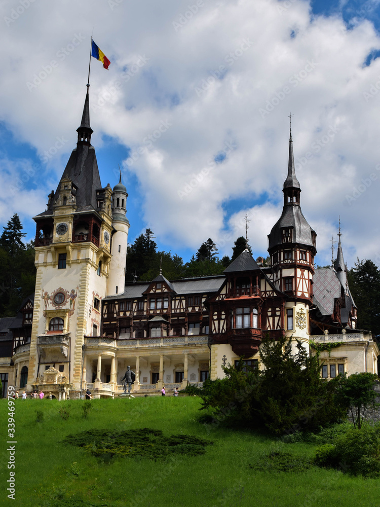 Peles Castle is a masterpiece of German new-Renaissance architecture. Nestled at the foot of the Bucegi Mountains in the picturesque town of Sinaia, built as a summer residence of the kings of Romania