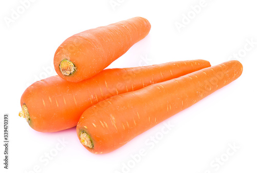 Carrots healthy fresh vegetable from nature isolated on a white background.