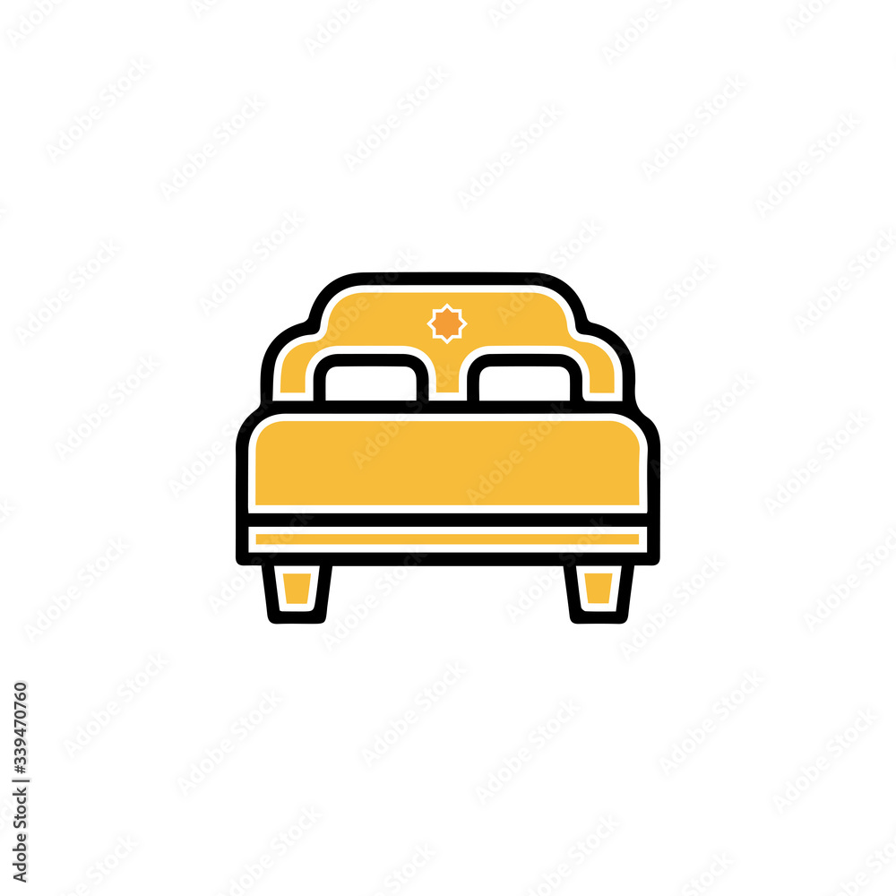 Bed icon, Furniture Vector illustration, flat design.