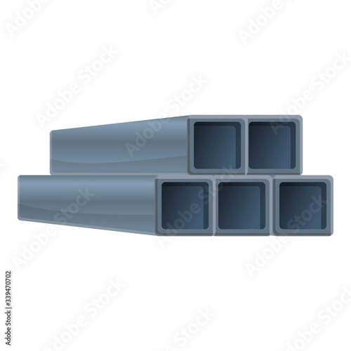 Steel metal bars icon. Cartoon of steel metal bars vector icon for web design isolated on white background