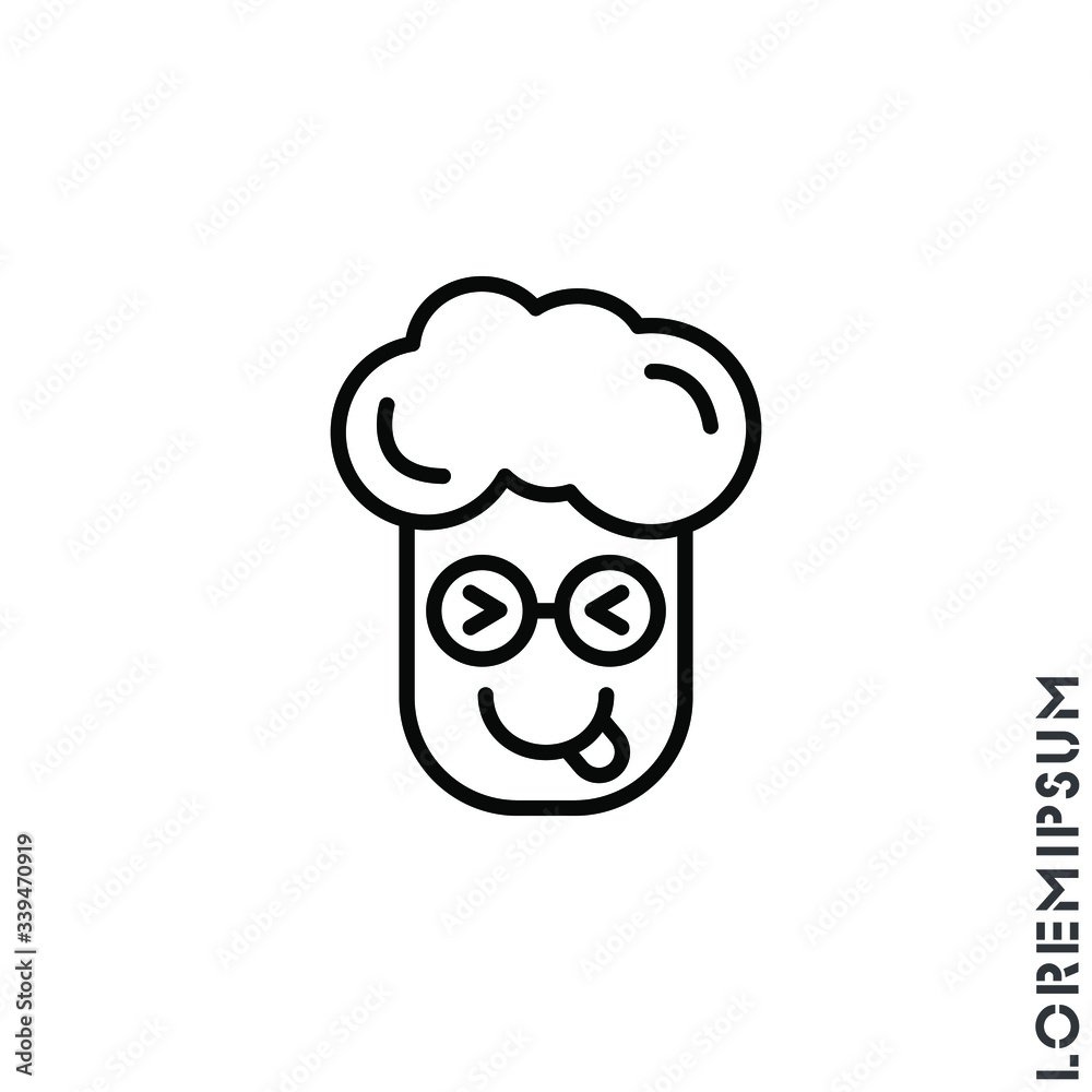 Playful smile boy, man icon. Simple thin line, outline vector of emoji icons for ui and ux, website or mobile application. isolated smiley with tongue out icon Playful smile boy, man icon. Simple thin line, outline vector of emoji icons for ui and ux, website or mobile application. isolated smiley with tongue out icon