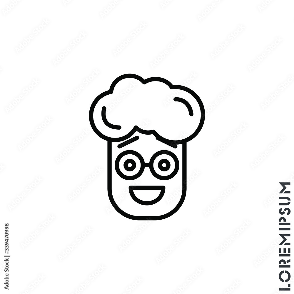Smile vector boy, man icon, happy symbol with raised eyebrows. Linear style sign for mobile concept and web design. Emoji symbol illustration. Pixel vector graphics - Vector. Smile vector boy, man icon, happy symbol with raised eyebrows. Linear style sign for mobile concept and web design. Emoji symbol illustration. Pixel vector graphics - Vector.