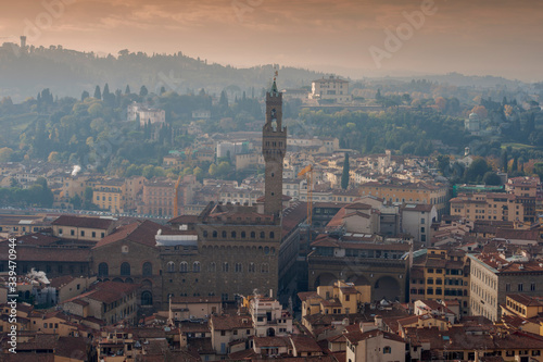 vista del palacio Vecchio de la ciudad de Florencia  Italia