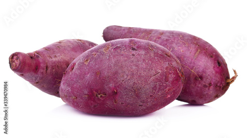 purple sweet yams healthy fresh vegetable from nature isolated on a white background.