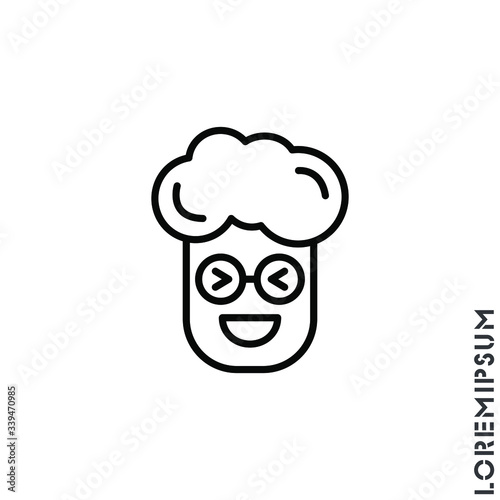 Emoticon vector boy, man icon on white background. vector emoticon icon symbol sign from modern user interface collection for mobile concept and web apps design. Laugh, emoji icon vector, emotion, fun