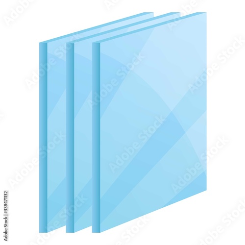 Construction window glass icon. Cartoon of construction window glass vector icon for web design isolated on white background