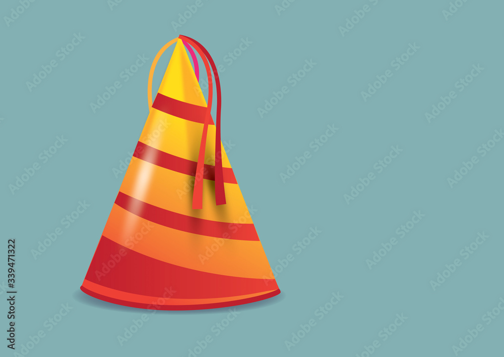 Orange and Red Stripes Party Hat Vector Illustration Orange and Red Stripes Party Hat Vector Illustration